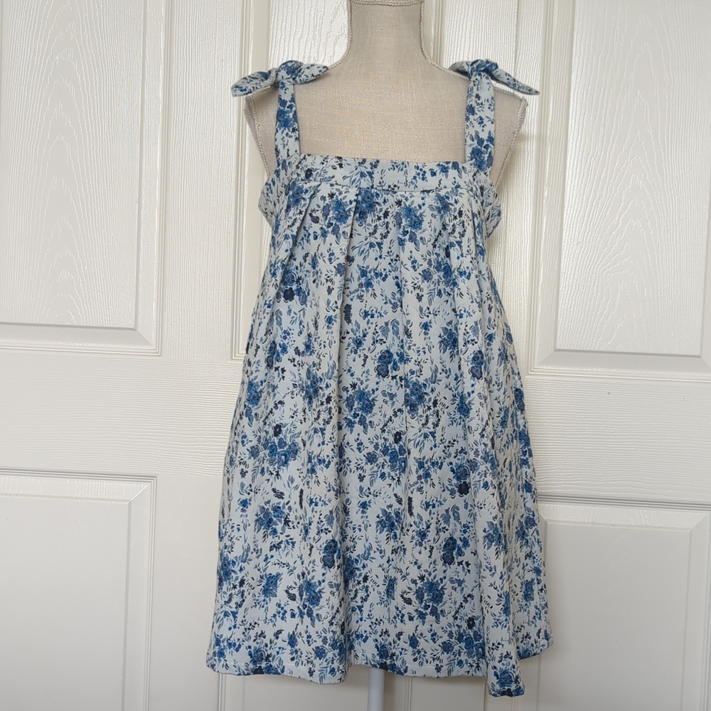 MAJORELLE Blue Floral Print Top with Black Label - Picture 4 of 9